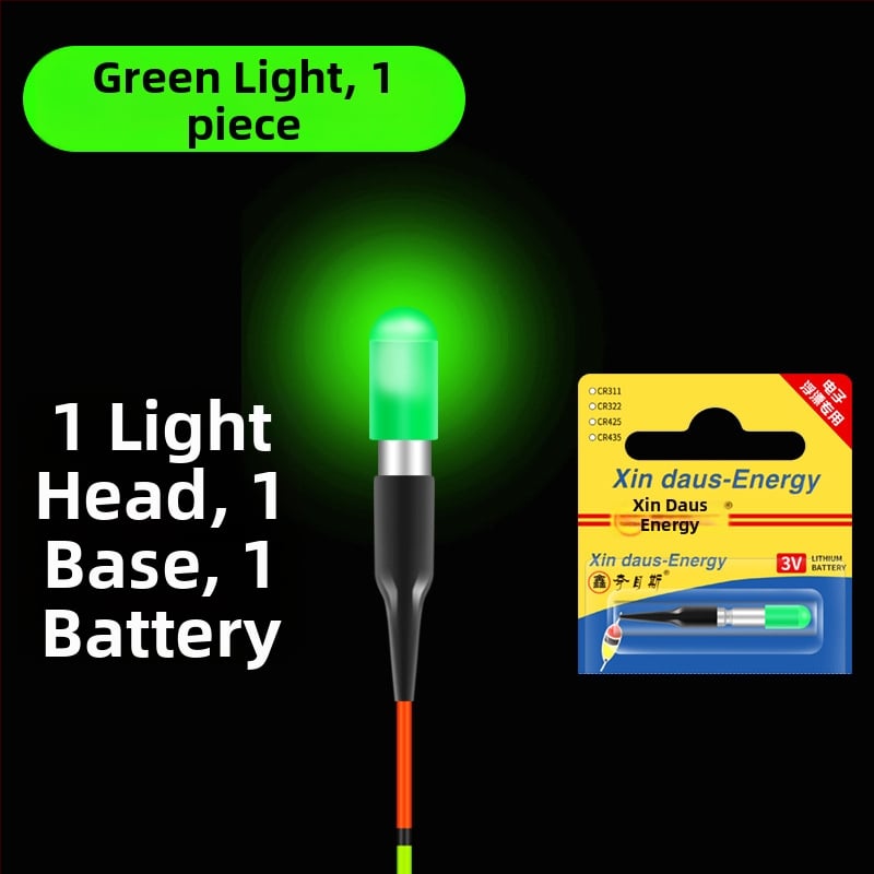 Ultra viegla elektroniskā galva ar LED astes gaismu nakts makšķerēšanai, CR311 baterija