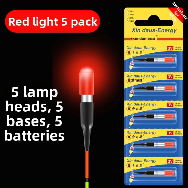 Ultra viegla elektroniskā galva ar LED astes gaismu nakts makšķerēšanai, CR311 baterija