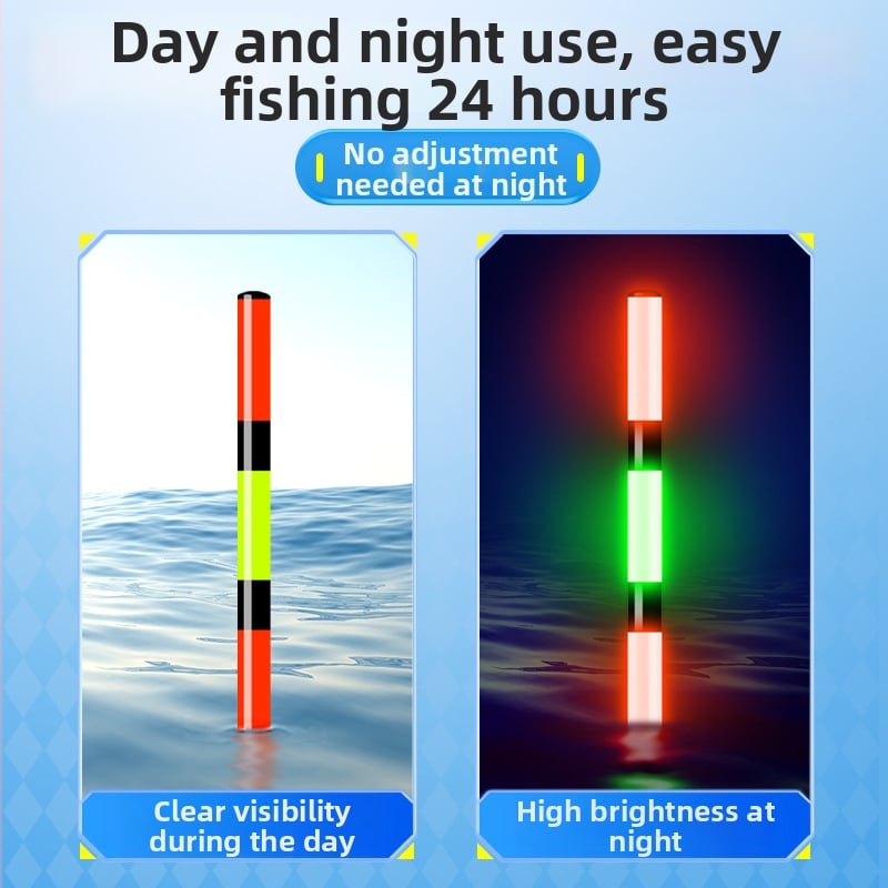 Elektroniska vertikālā pludiņa driftam ar luminescējošu gaismu, garš metiens, cieta aste, kompozīta materiāls