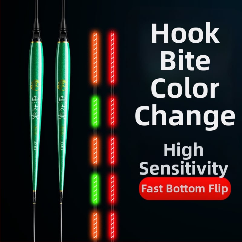 Elektronisks makšķerēšanas pludiņš ar augstu jutību, gaismas indikators, adaptīvā apgaismošana, slaids korpuss, īsi kājiņas, dienā un naktī lietošanai