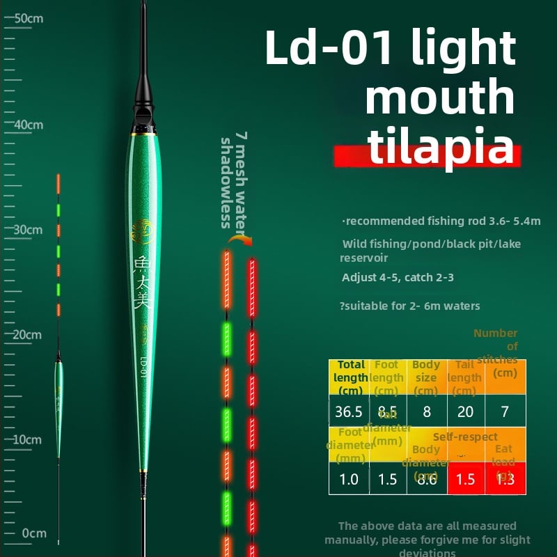Elektronisks makšķerēšanas pludiņš ar augstu jutību, gaismas indikators, adaptīvā apgaismošana, slaids korpuss, īsi kājiņas, dienā un naktī lietošanai