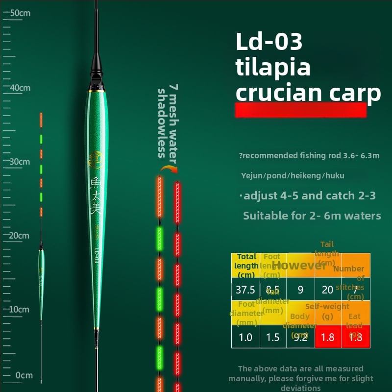 Elektronisks makšķerēšanas pludiņš ar augstu jutību, gaismas indikators, adaptīvā apgaismošana, slaids korpuss, īsi kājiņas, dienā un naktī lietošanai