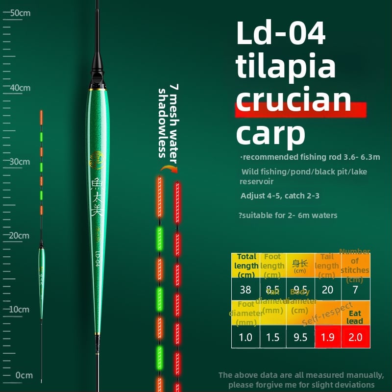 Elektronisks makšķerēšanas pludiņš ar augstu jutību, gaismas indikators, adaptīvā apgaismošana, slaids korpuss, īsi kājiņas, dienā un naktī lietošanai
