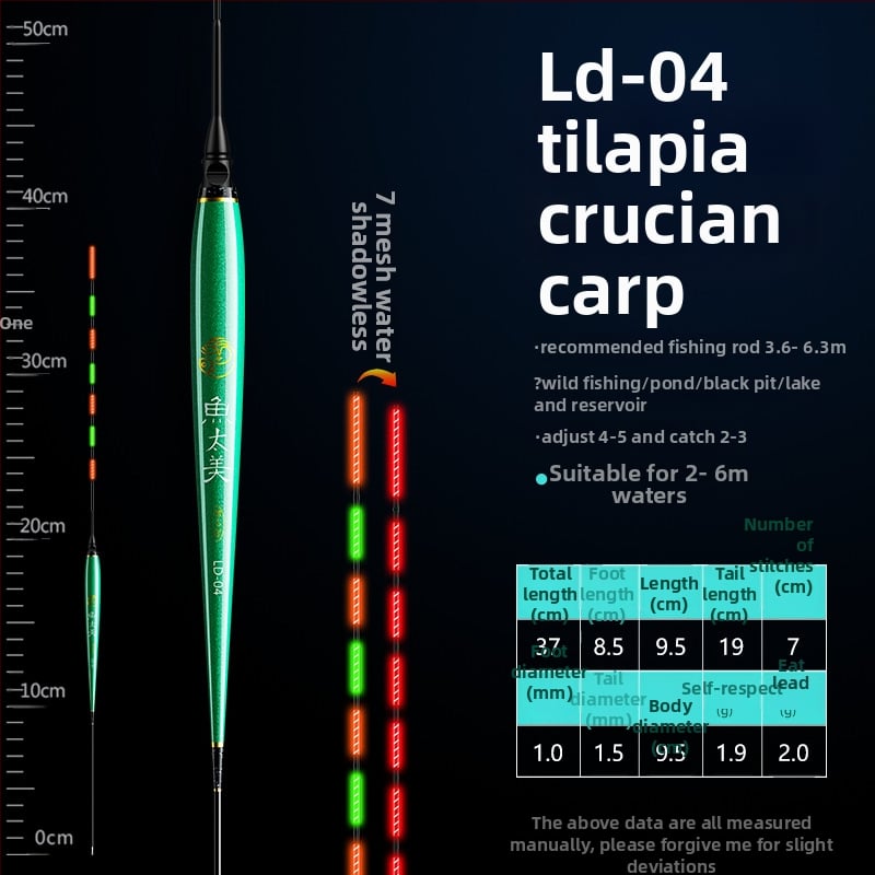 Elektronisks makšķerēšanas pludiņš ar augstu jutību, gaismas indikators, adaptīvā apgaismošana, slaids korpuss, īsi kājiņas, dienā un naktī lietošanai