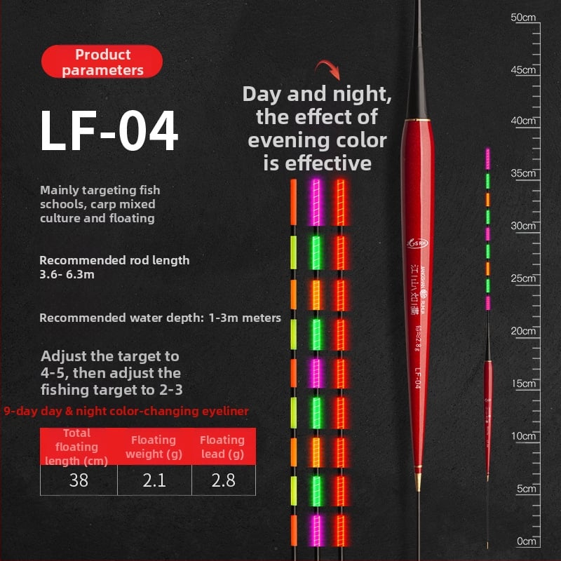 Elektronisks gaismas pludiņš makšķerēšanai – plastmasa, vertikālais straumes, zīmols Picturesque Scenery