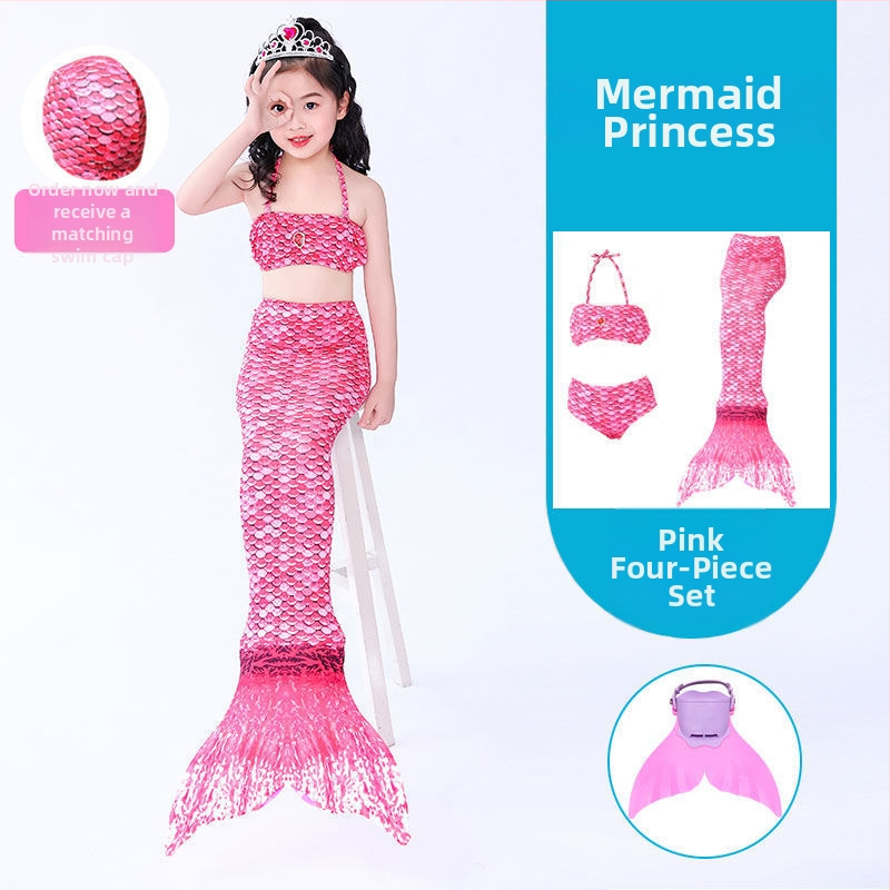 Mergaitėms undinės uodegos princesės suknelė ir maudymosi komplektas • Audinys: nailonas • Vinylon 96–100% • Įdaila polipropilenas 96–100%