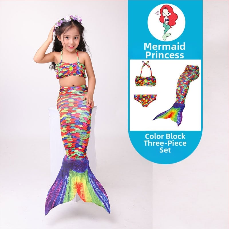 Mergaitėms undinės uodegos princesės suknelė ir maudymosi komplektas • Audinys: nailonas • Vinylon 96–100% • Įdaila polipropilenas 96–100%