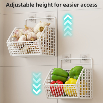 Fan lilin Стенен кухненски кош за лук, джинджифил и чесън — метална конструкция, многофункционален органайзер за подправки, модел 2111749679531788672