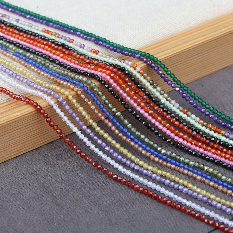 Prirodne 2 mm facetirane cirkonske perle, slobodne perle, staklene perle rijetkih zemalja, komponente za DIY nakit, facetirane poluproizvodi