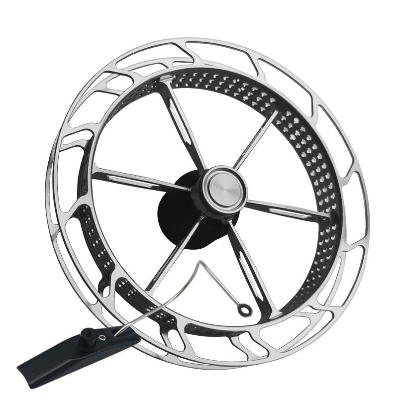 Spininga spole makšķerēšanai ar ultra vieglu metāla disku, viegli uzstādāms, mehānisms pret līnijas lēcienu, rokas dial ritenis, svars 40 g