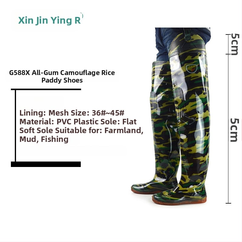 Unisex vihmajalatsid kõrge toruga, pealmine osa puuvillane, PVC talla, libisemiskindlad