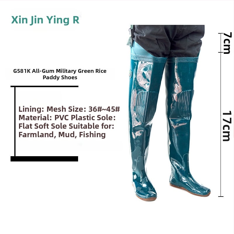 Unisex vihmajalatsid kõrge toruga, pealmine osa puuvillane, PVC talla, libisemiskindlad