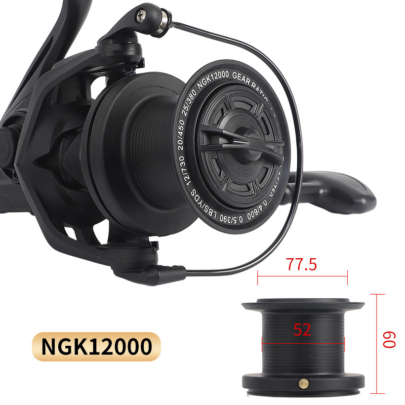 Hongmeiren spining makara ar CNC metāla rokturi, pārneses attiecība 4.8:1, bremzes jauda 25 kg