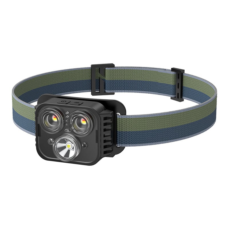 USB uzlādes LED galvas gaisma ārējai lietošanai, 1000mAh akumulators, 8W jauda, staru diapazons 50–100 m