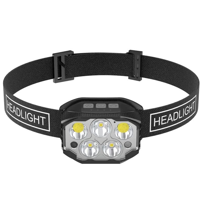 USB uzlādes LED galvas gaisma ārējai lietošanai, 1000mAh akumulators, 8W jauda, staru diapazons 50–100 m