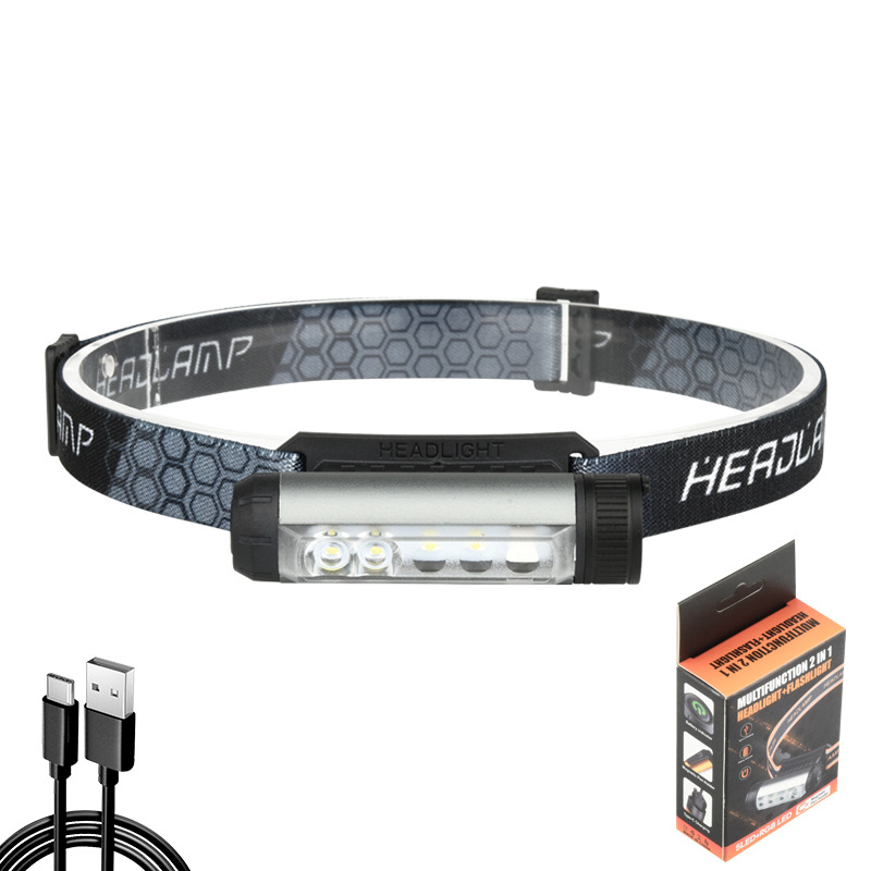 USB uzlādes LED galvas gaisma ārējai lietošanai, 1000mAh akumulators, 8W jauda, staru diapazons 50–100 m