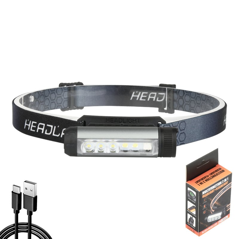 USB uzlādes LED galvas gaisma ārējai lietošanai, 1000mAh akumulators, 8W jauda, staru diapazons 50–100 m