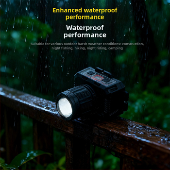 LED uzlādes galvas lukturis ārējai lietošanai ar 360° griezumu, 1W, 500 mAh akumulator, starojums 100–200 m