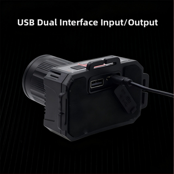 LED uzlādes galvas lukturis ārējai lietošanai ar 360° griezumu, 1W, 500 mAh akumulator, starojums 100–200 m