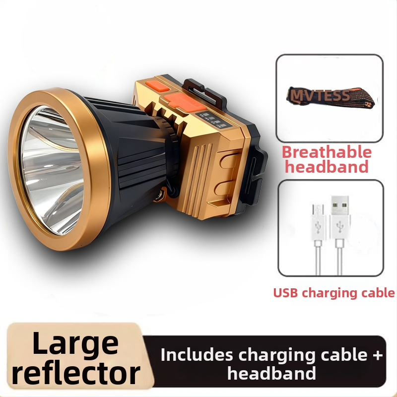 LED uzlādes galvas lukturis ārējai lietošanai ar 360° griezumu, 1W, 500 mAh akumulator, starojums 100–200 m