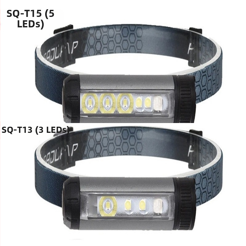 LED uzlādes galvas lukturis ārējai lietošanai ar 360° griezumu, 1W, 500 mAh akumulator, starojums 100–200 m