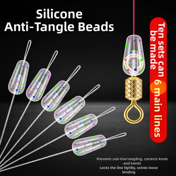 Transparentais silikona Figure-Eight gredzens pret savijumu, galvenā līnija, spacer pērlīšu komplekts