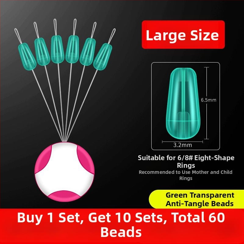 Transparentais silikona Figure-Eight gredzens pret savijumu, galvenā līnija, spacer pērlīšu komplekts