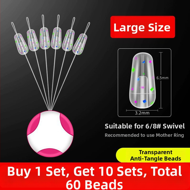 Transparentais silikona Figure-Eight gredzens pret savijumu, galvenā līnija, spacer pērlīšu komplekts