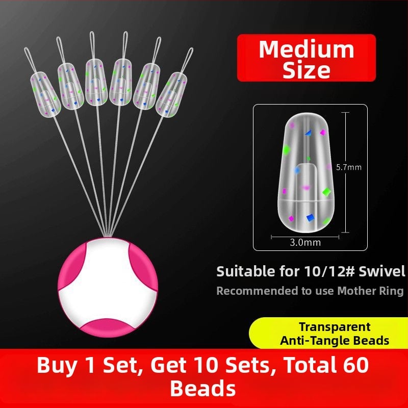Transparentais silikona Figure-Eight gredzens pret savijumu, galvenā līnija, spacer pērlīšu komplekts