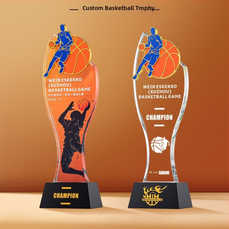 Αθλητικό κρυστάλλινο τρόπαιο με προσαρμοζόμενο λογότυπο, βάρος περίπου 1 κιλό, Hanghao