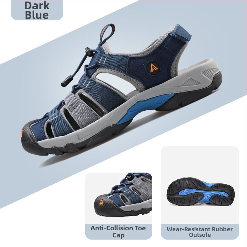 Ūdens taku kurpes ar Velcro aizdari, pretslīdēšanas zole, augšdaļa no neilona un ādas, sietuiekšpuse, zems profils