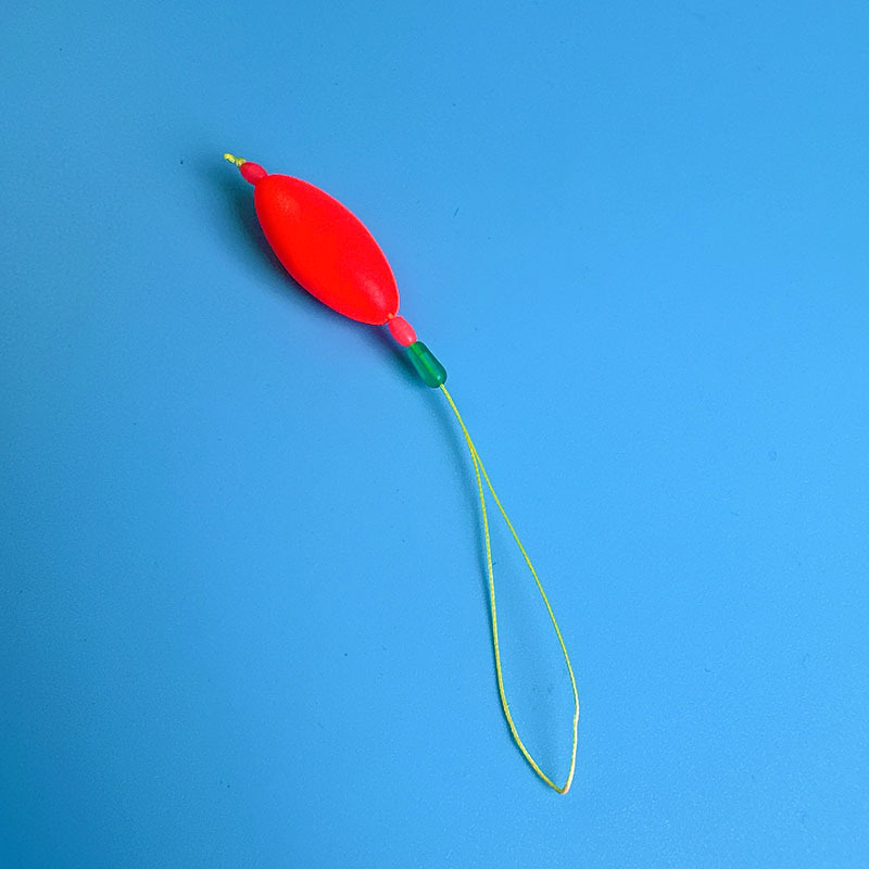 Makšķerēšanas līnijas piederums ar pastiprinošu stieni, luminescējošu pērlīti un galvenās līnijas savienotāju