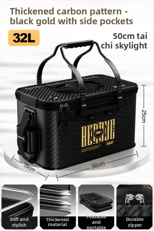 Dzīvu zivju spainis makšķerēšanai, salokāms, cieta korpusa EVA materiāls