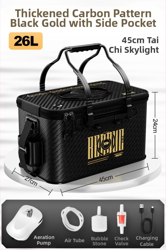 Dzīvu zivju spainis makšķerēšanai, salokāms, cieta korpusa EVA materiāls