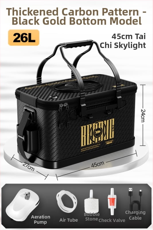 Dzīvu zivju spainis makšķerēšanai, salokāms, cieta korpusa EVA materiāls