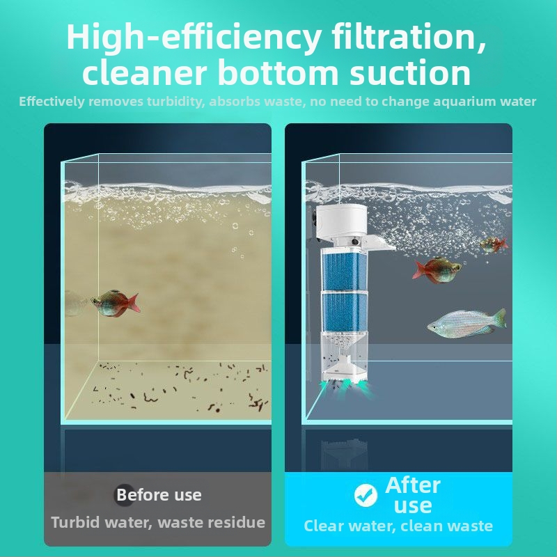 Jingye akvārija filtrs — plastmasas korpuss, filtru materiāls