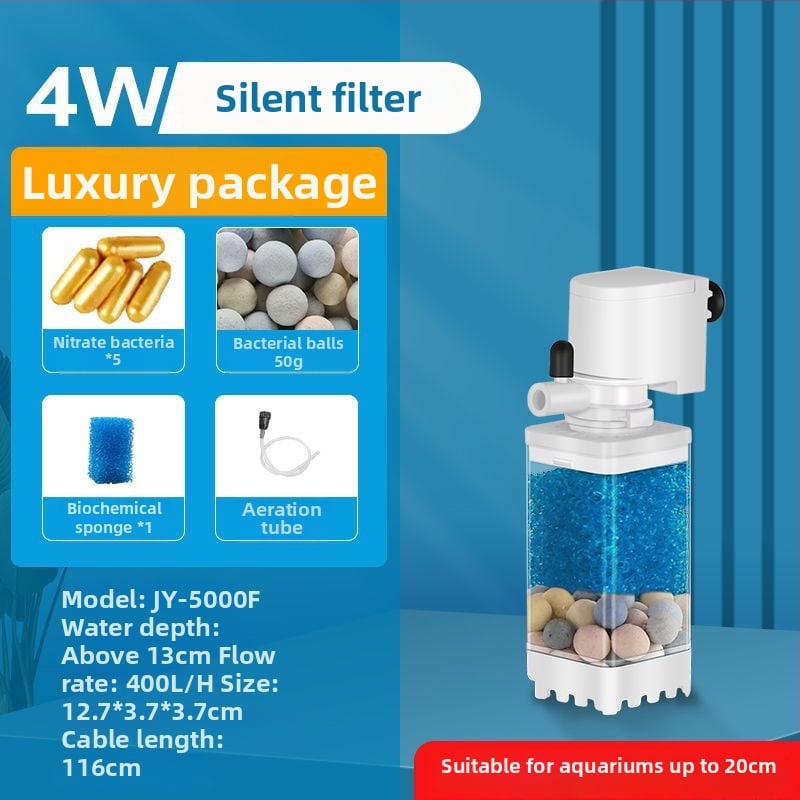 Jingye akvārija filtrs — plastmasas korpuss, filtru materiāls