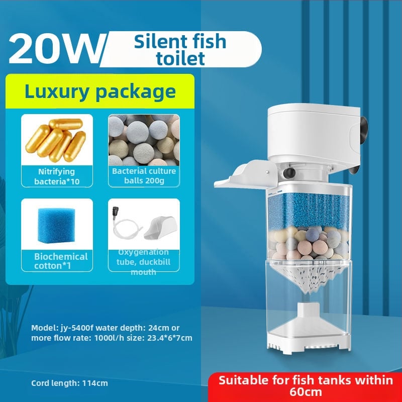 Jingye akvārija filtrs — plastmasas korpuss, filtru materiāls