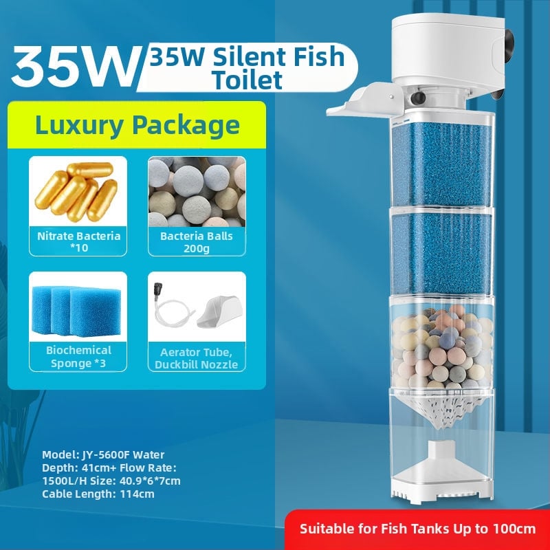 Jingye akvārija filtrs — plastmasas korpuss, filtru materiāls