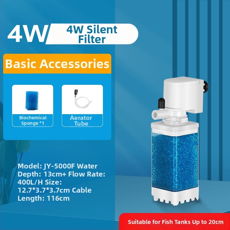 Jingye akvārija filtrs — plastmasas korpuss, filtru materiāls