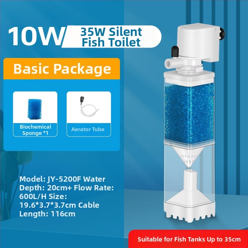 Jingye akvārija filtrs — plastmasas korpuss, filtru materiāls