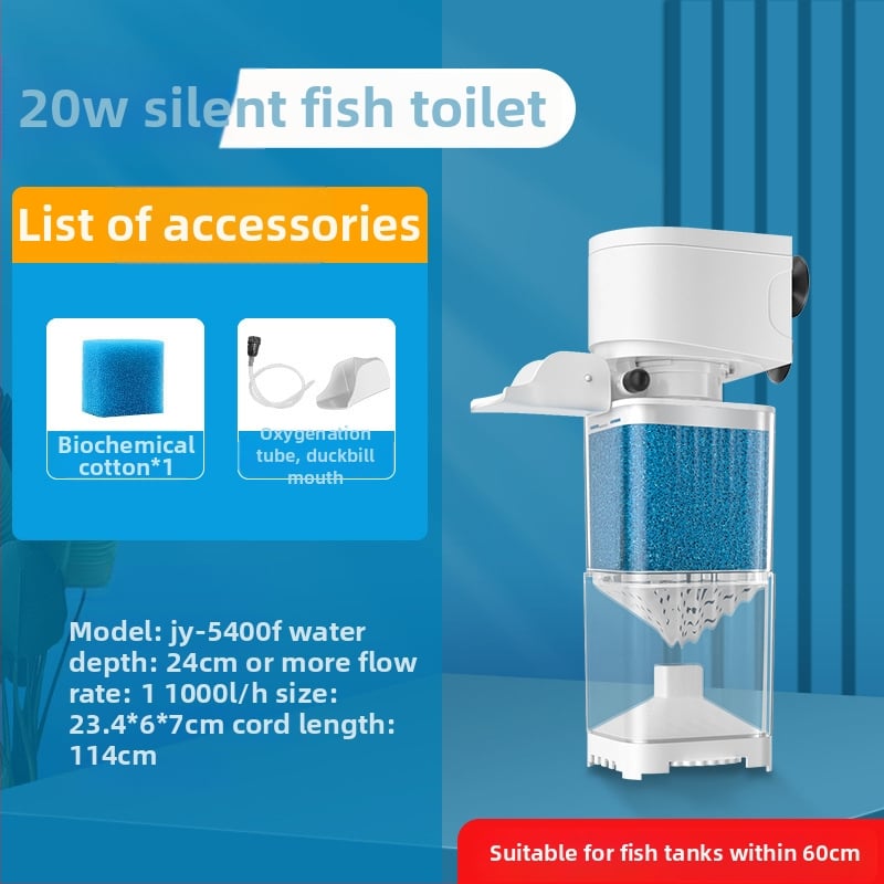 Jingye akvārija filtrs — plastmasas korpuss, filtru materiāls