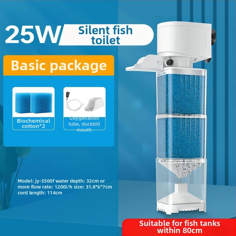 Jingye akvārija filtrs — plastmasas korpuss, filtru materiāls