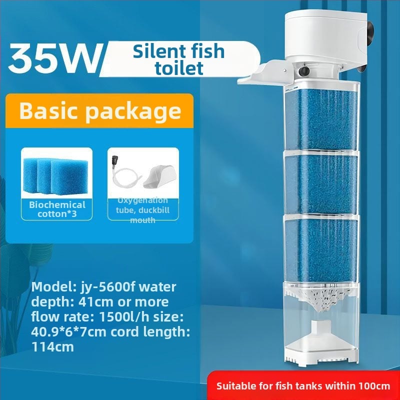 Jingye akvārija filtrs — plastmasas korpuss, filtru materiāls