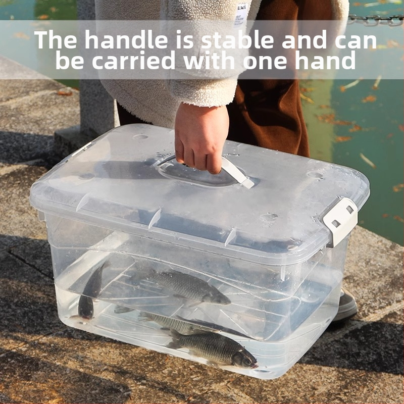Pastiprināta pārnēsājamā makšķerēšanas kaste ar dzīvu zivju spaini un bruņurupuču barošanas tvertni (Materiāls: Plastmasa; Bruto svars: Cits)