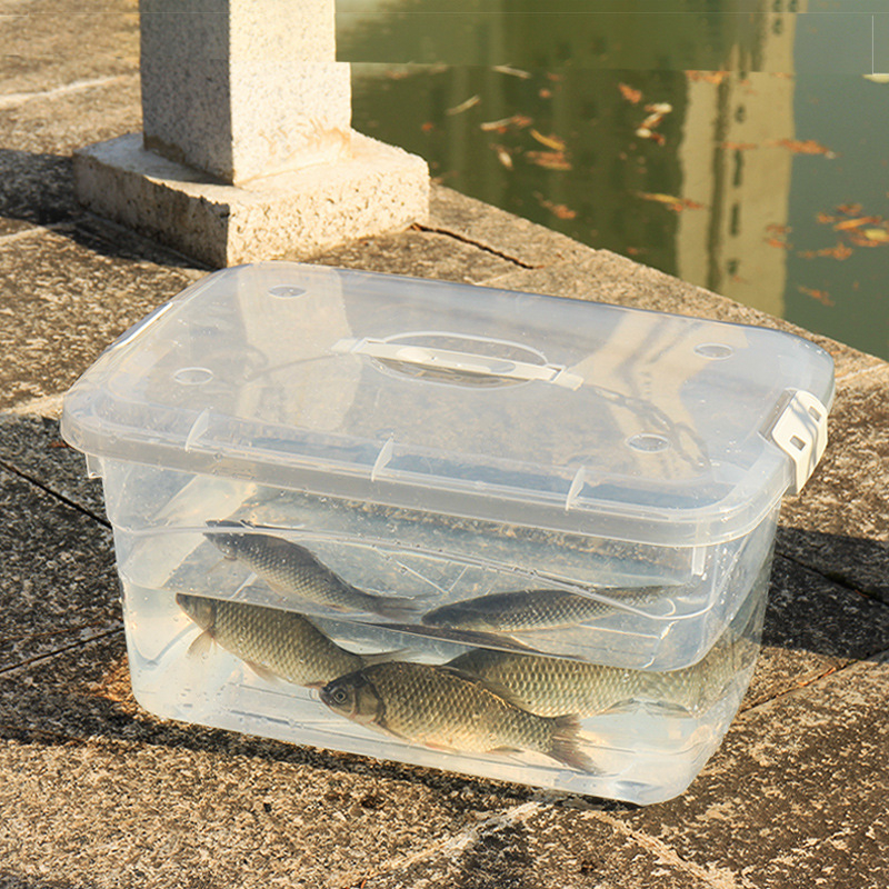 Pastiprināta pārnēsājamā makšķerēšanas kaste ar dzīvu zivju spaini un bruņurupuču barošanas tvertni (Materiāls: Plastmasa; Bruto svars: Cits)