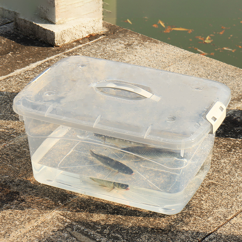 Pastiprināta pārnēsājamā makšķerēšanas kaste ar dzīvu zivju spaini un bruņurupuču barošanas tvertni (Materiāls: Plastmasa; Bruto svars: Cits)