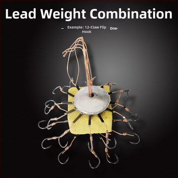 Zivju āķu komplekts – astoņskājains āķis, bez asmens, griežama plāksne un kvadrātveida ēdams jūras makšķerēšanai