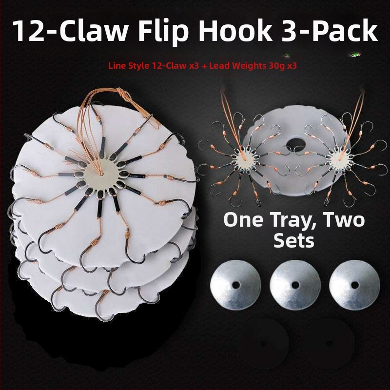 Zivju āķu komplekts – astoņskājains āķis, bez asmens, griežama plāksne un kvadrātveida ēdams jūras makšķerēšanai