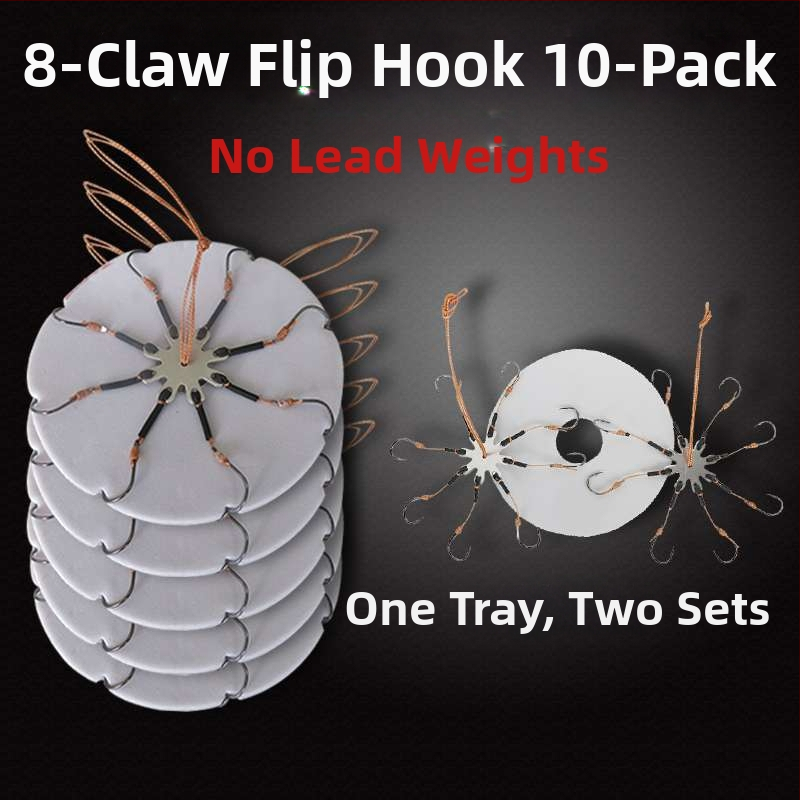 Zivju āķu komplekts – astoņskājains āķis, bez asmens, griežama plāksne un kvadrātveida ēdams jūras makšķerēšanai